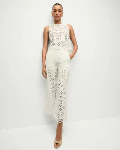 Adelyn Cotton Eyelet Tank in Off-White