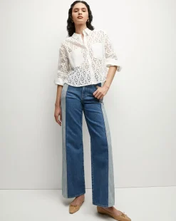 Aderes Cotton Eyelet Shirt in White