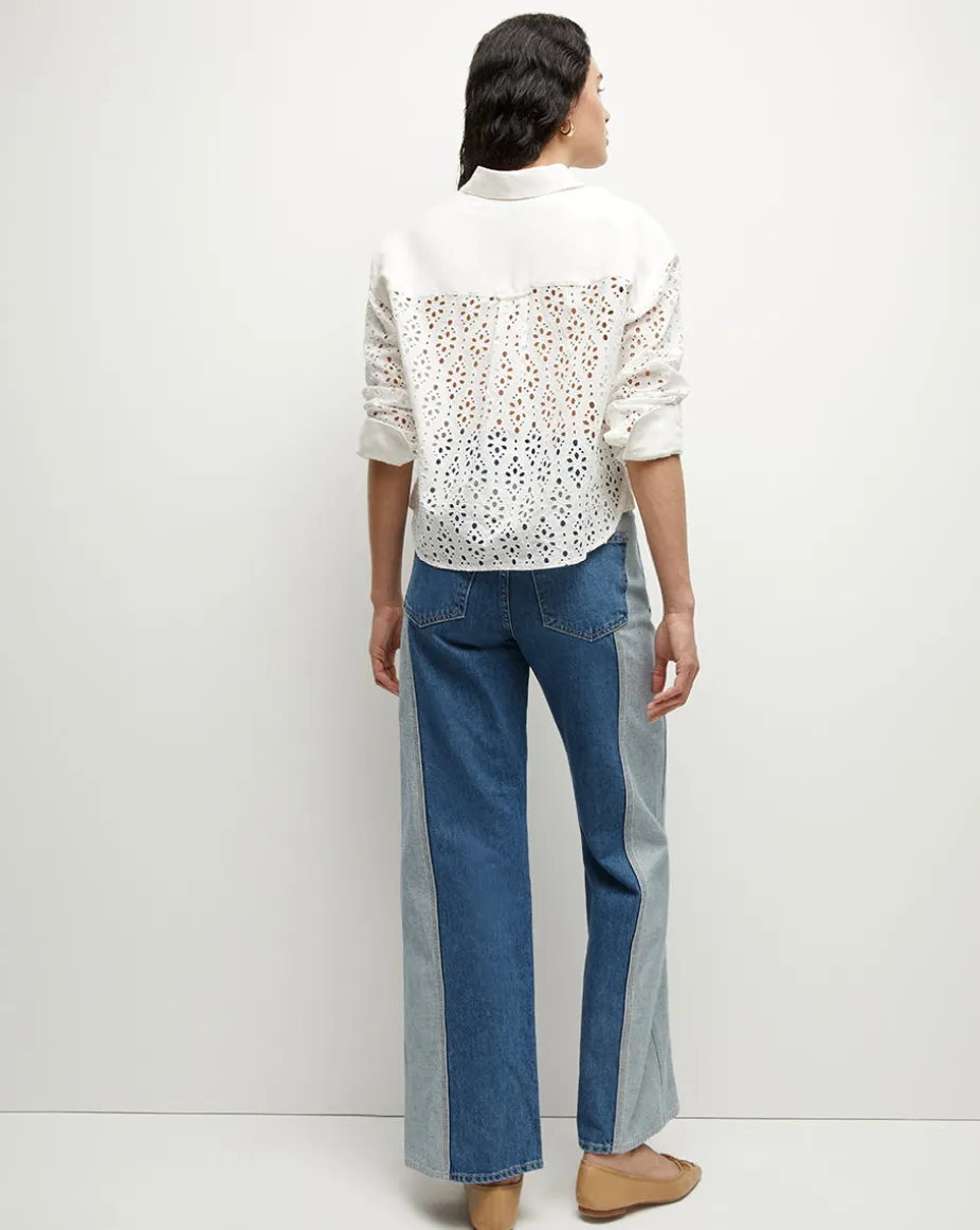 Aderes Cotton Eyelet Shirt in White
