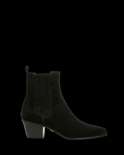 Alina Suede Bootie in Black