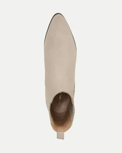 Alina Suede Bootie in Ecru