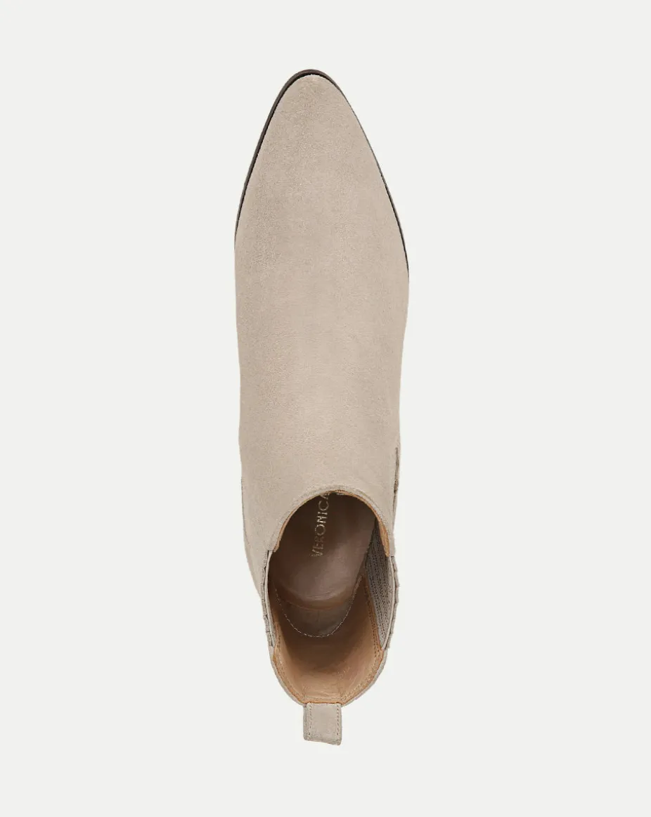 Alina Suede Bootie in Ecru