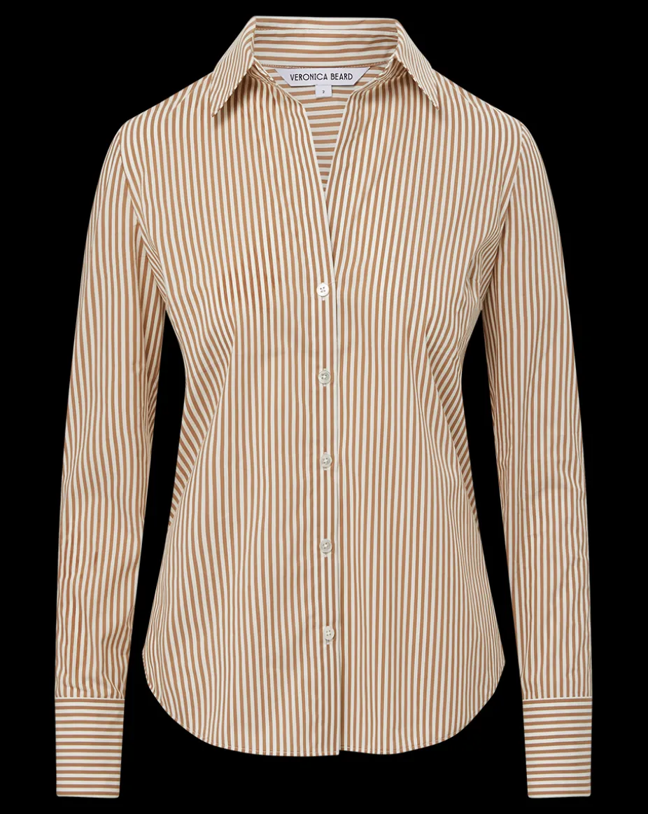 Amelia Button-Down Shirt in Acorn/White