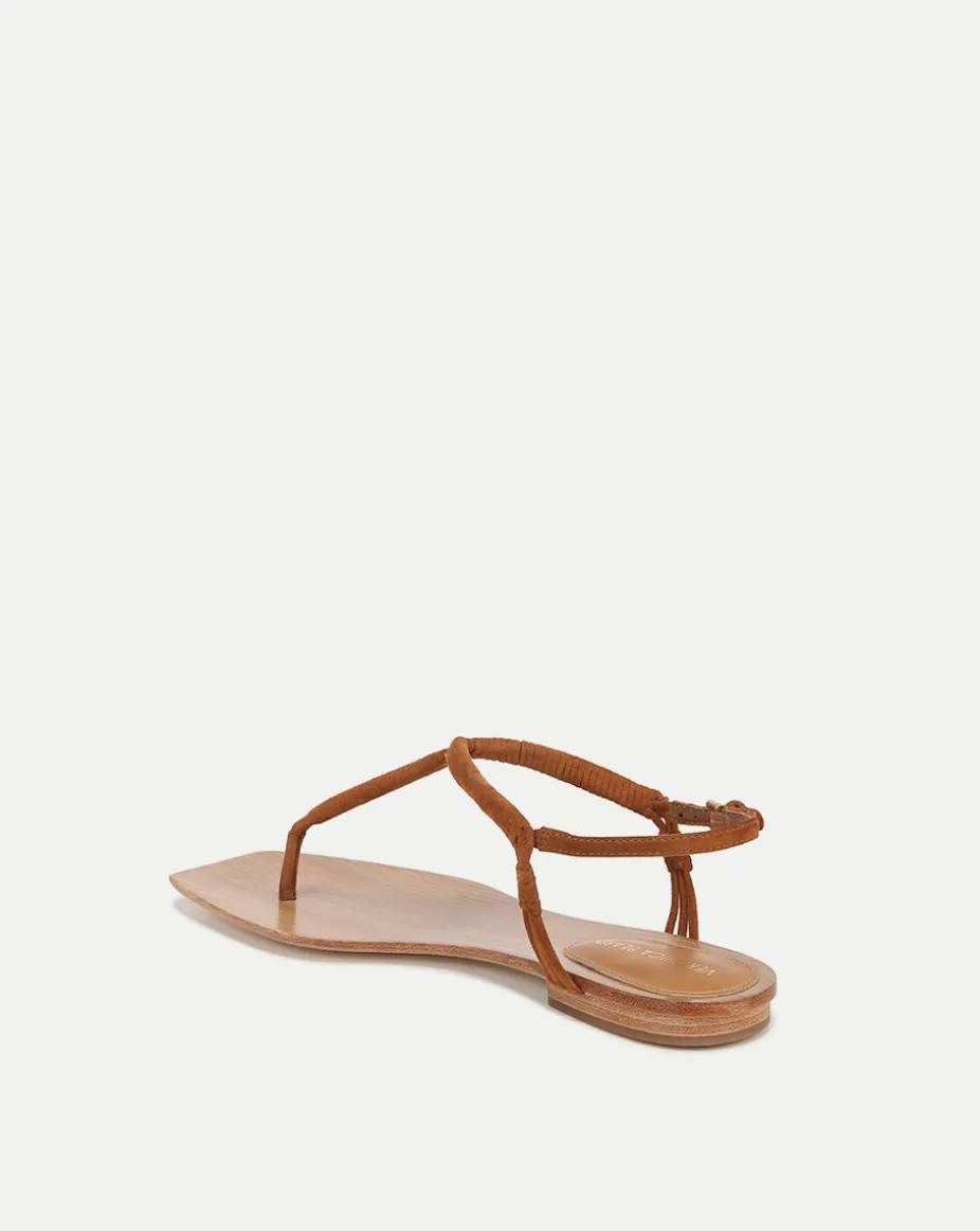 Amelia T-Strap Suede Sandal