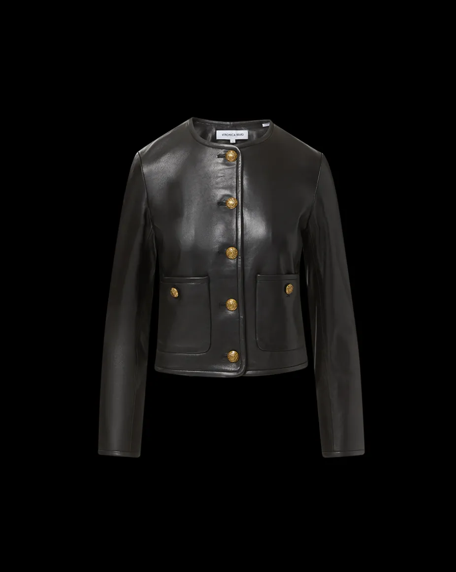 Andrea Leather Jacket in Black