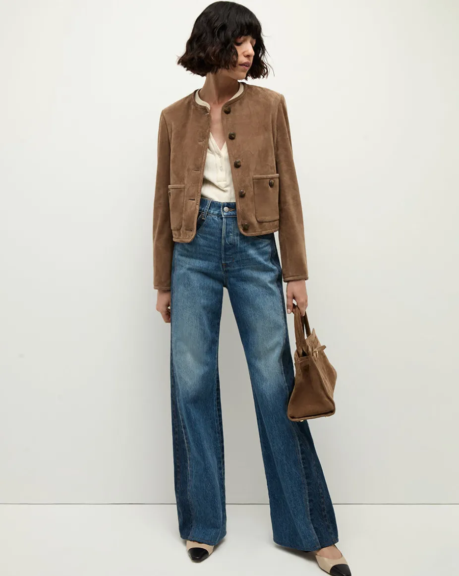 Andrea Suede Jacket in Bark