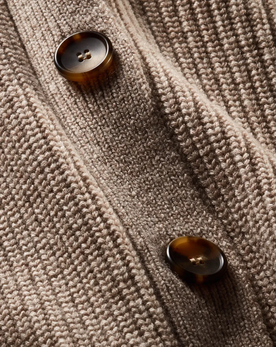 Annalise Merino Cashmere Cardigan in Oatmeal