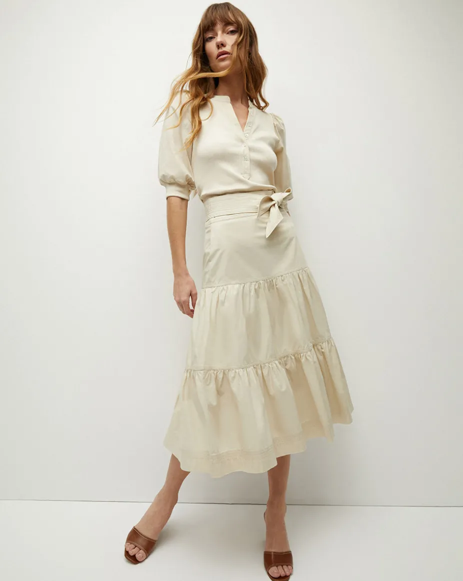 Armida Midi Skirt in Limestone