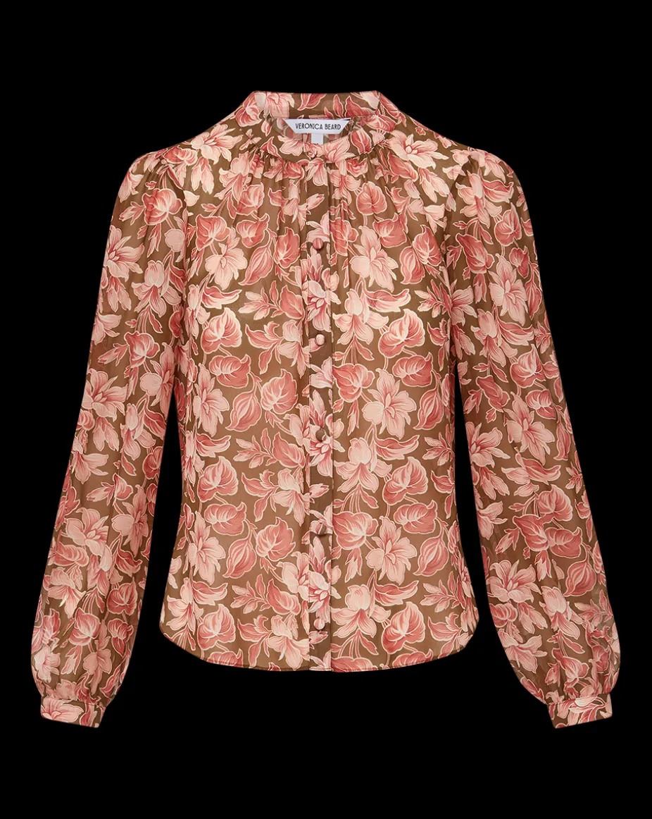 Ashlynn Silk Top in Deep Ochre Multi
