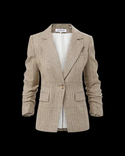 Battista Plaid Dickey Jacket in Ecru/Ochre