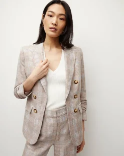 Beacon Linen Dickey Jacket in Khaki Multi