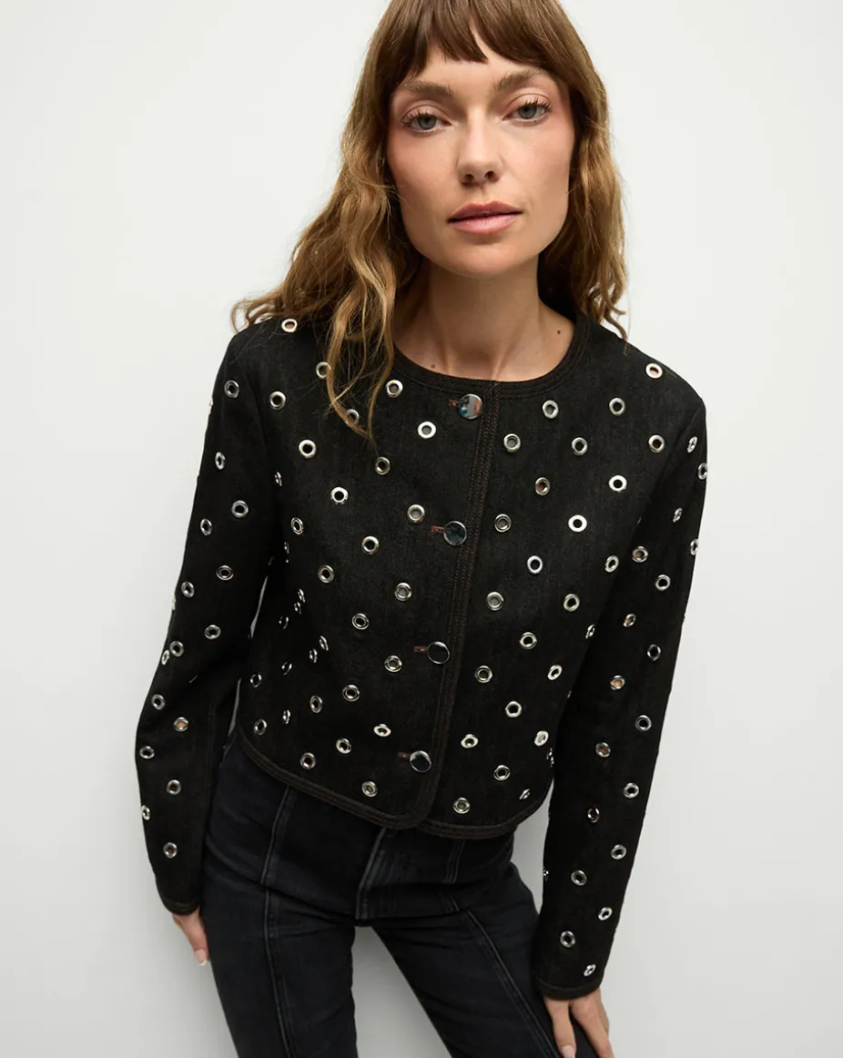 Beale Grommet Jacket in Black | Studded Jacket