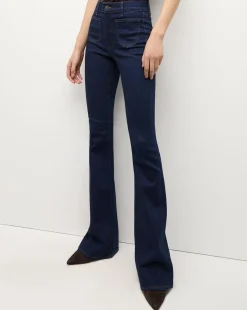 Beverly Patch-Pocket Skinny-Flare Jean in Rodeo Clean