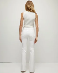 Beverly Skinny Flared White Jeans