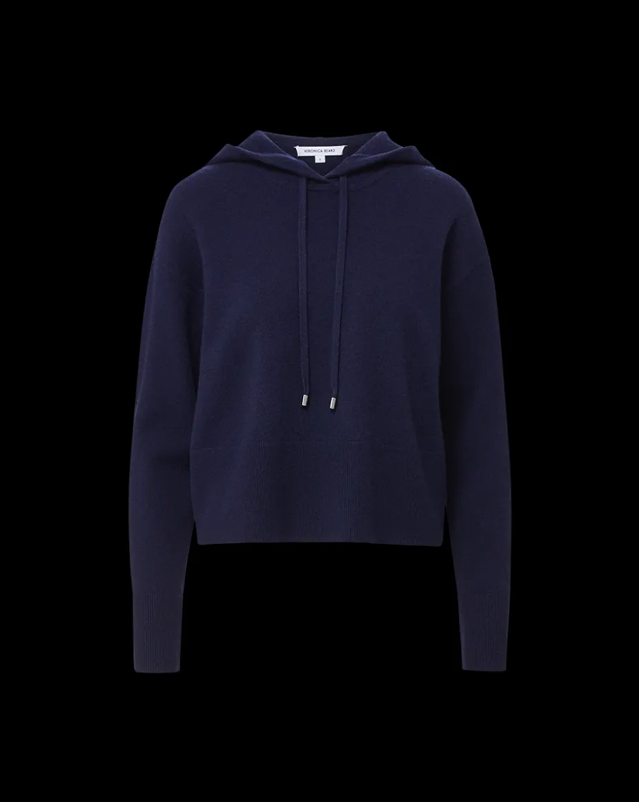 Billy Merino Cashmere Hoodie in Navy