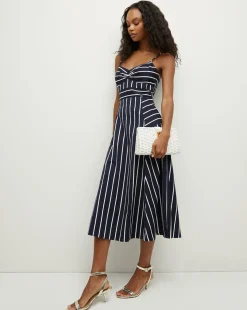 Blige Striped Dress in Navy/White