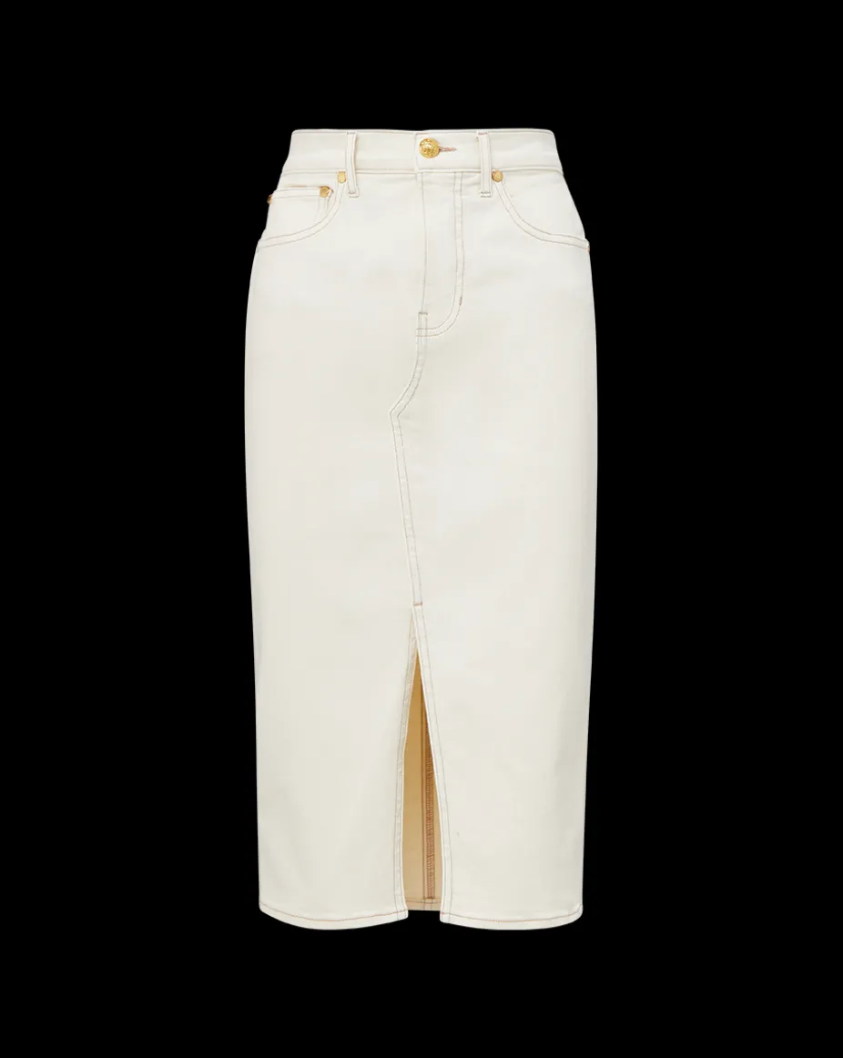Breves Denim Skirt in Ecru