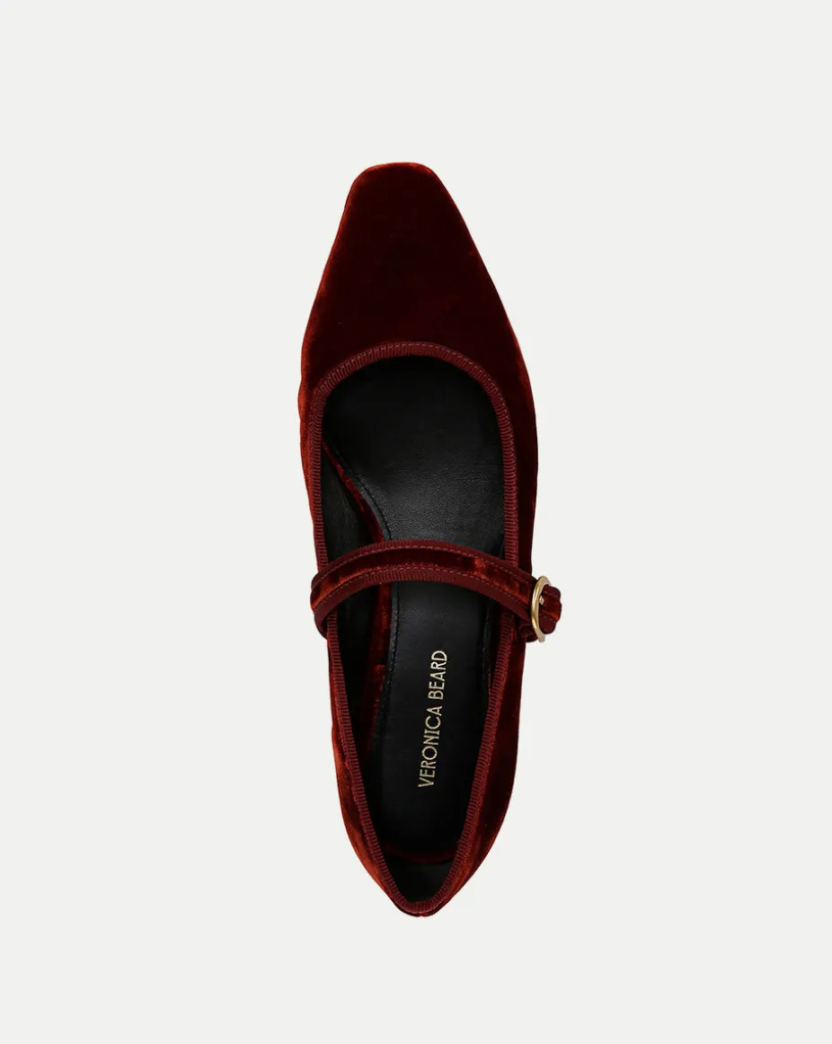 Cade Velvet Mary Jane Ballet Pump in Red