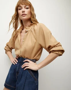 Calisto Cotton Shirt in Khaki