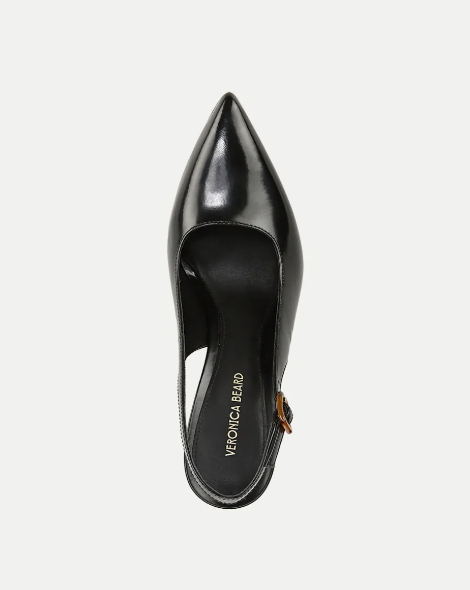 Callie Leather Slingback Pump in Black