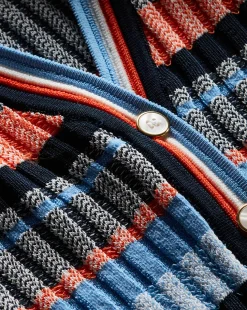 Calliope Ribbed Cardigan in Blue Multi