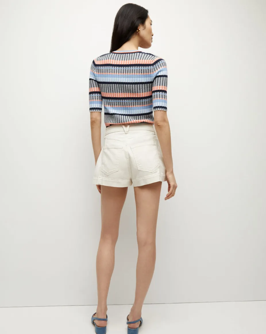 Calliope Ribbed Cardigan in Blue Multi