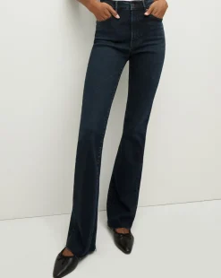 Cameron Raw Hem Bootcut Jean in Dark Ink