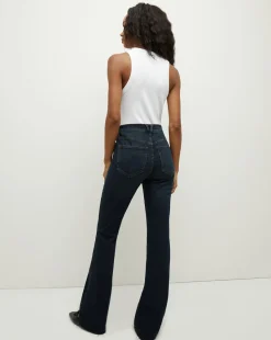 Cameron Raw Hem Bootcut Jean in Dark Ink