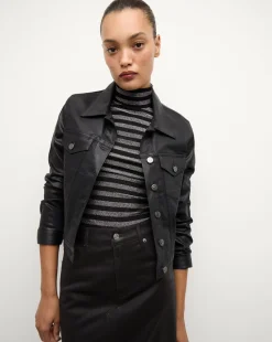 Cara Jacket Coated in Black High Gloss