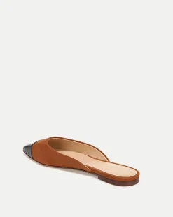 Carlotta Suede Flat in Black/Caramel