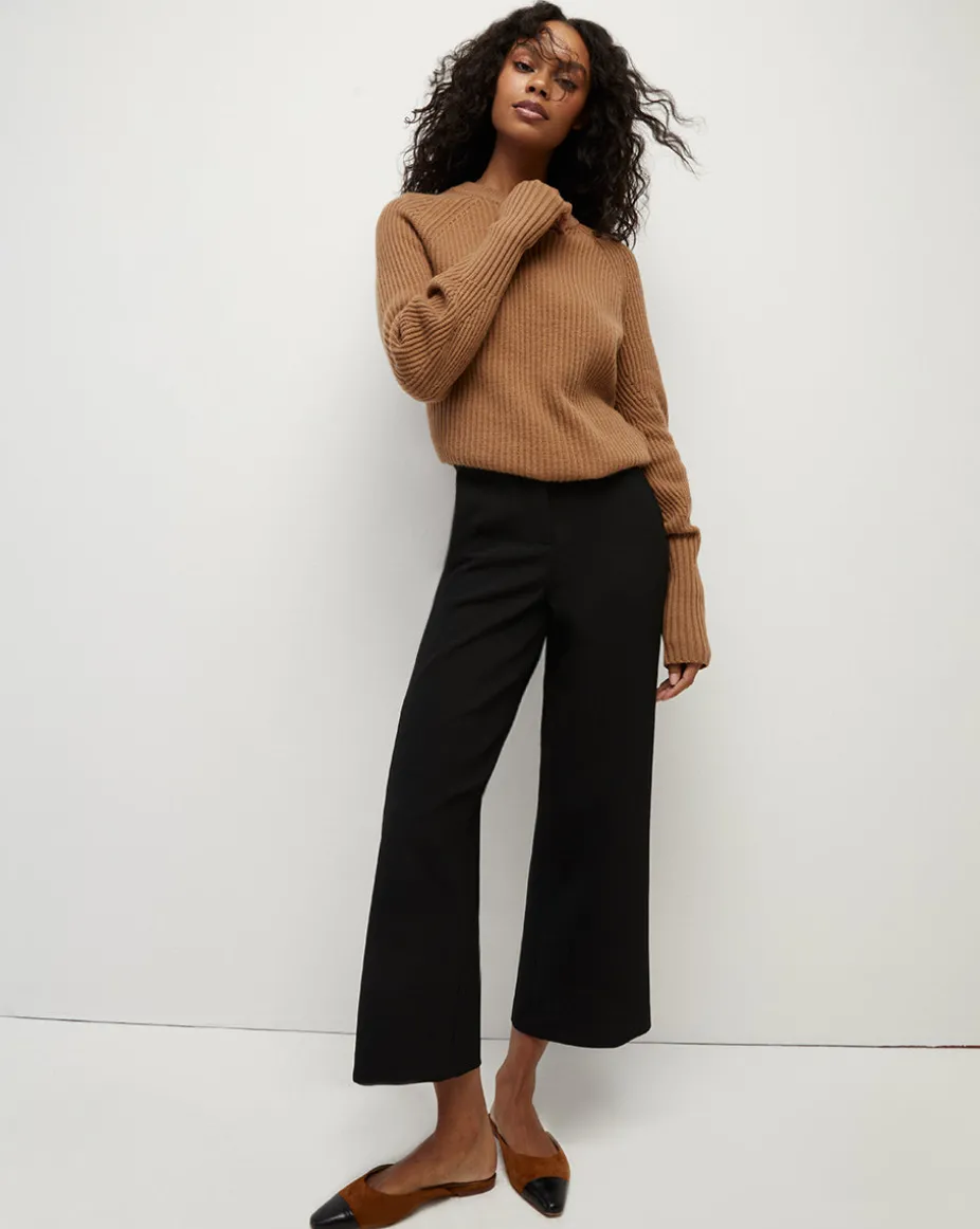 Carlotta Suede Flat in Black/Caramel