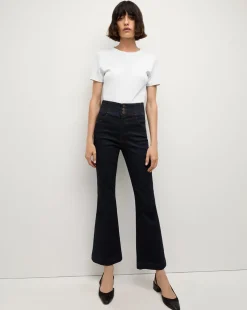 Carson Corset Waist Kick-Flare Jean in Indigo Rinse