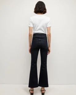 Carson Corset Waist Kick-Flare Jean in Indigo Rinse