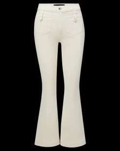 Carson Patch Pocket Kick-Flare Jean in Ecru