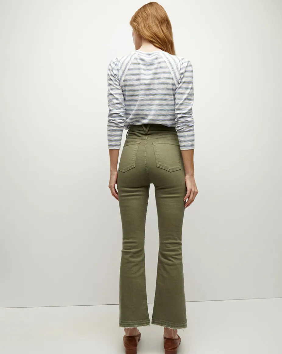 Carson Released Hem Kick-Flare Jean in Stone Army
