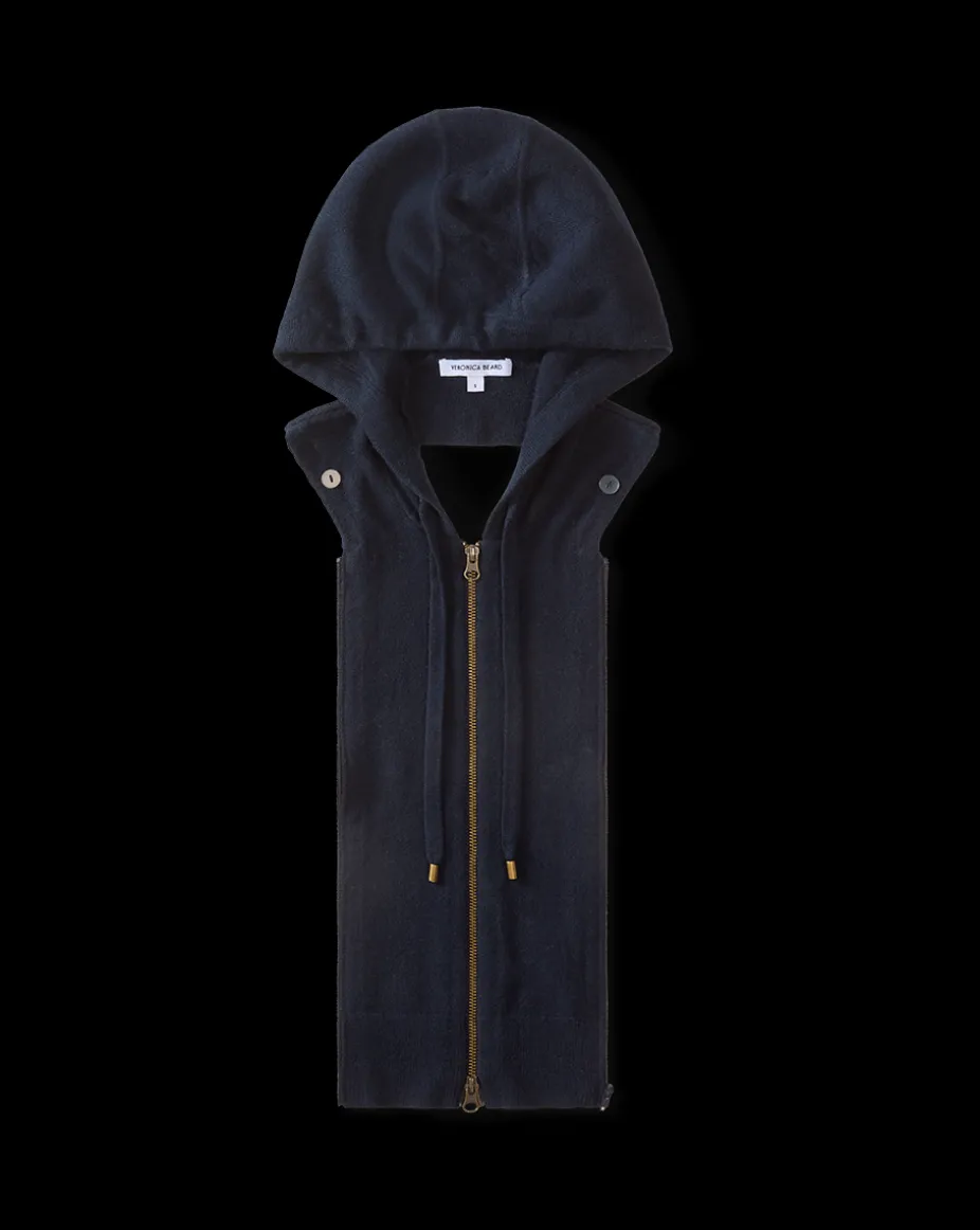 Cashmere Hoodie Dickey Insert in Navy