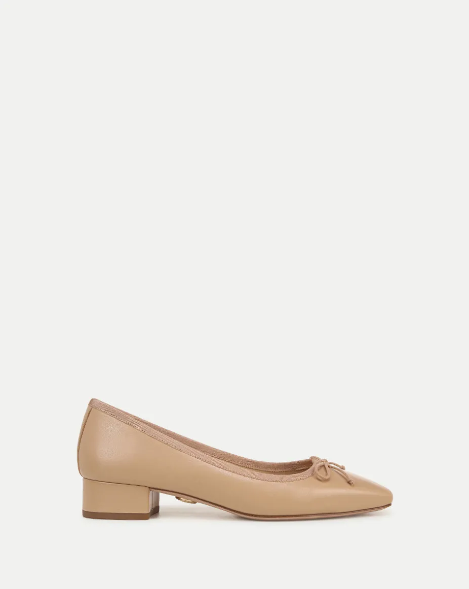 Cecile Leather Ballet Pump in Bisque