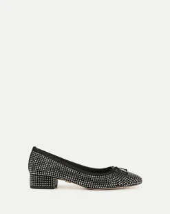 Cecile Rhinestone Ballet Pump in Black Rhinestone