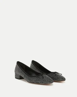 Cecile Rhinestone Ballet Pump in Black Rhinestone