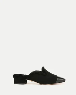 Cecile Shearling Mule in Black
