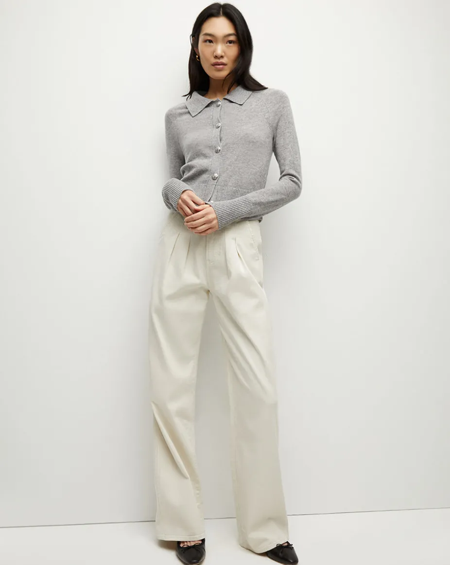 Cheshire Cashmere Cardigan in Heather Grey