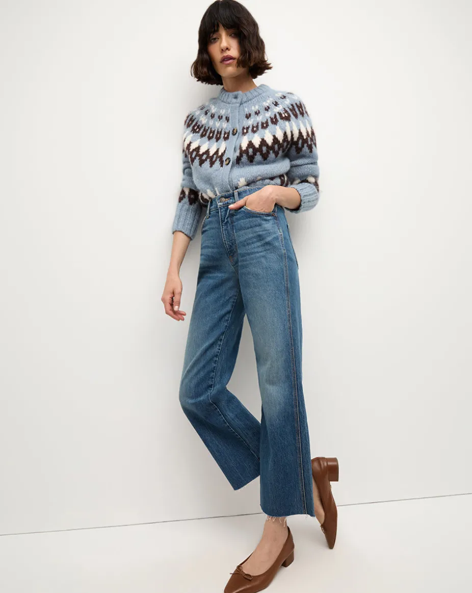 Christina Fairisle Cardigan in Smoke Blue Multi