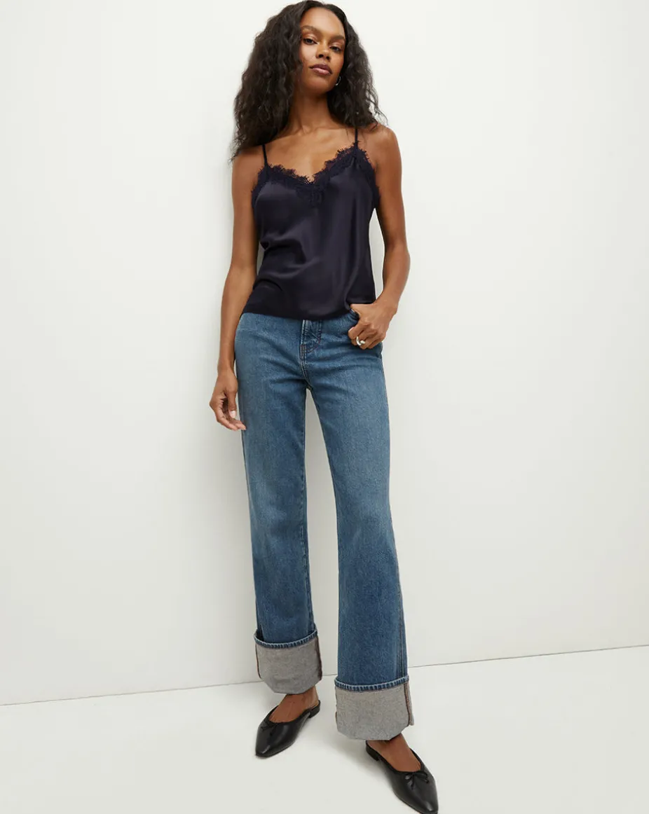 Ciarlo Lace-Trim Top in Navy