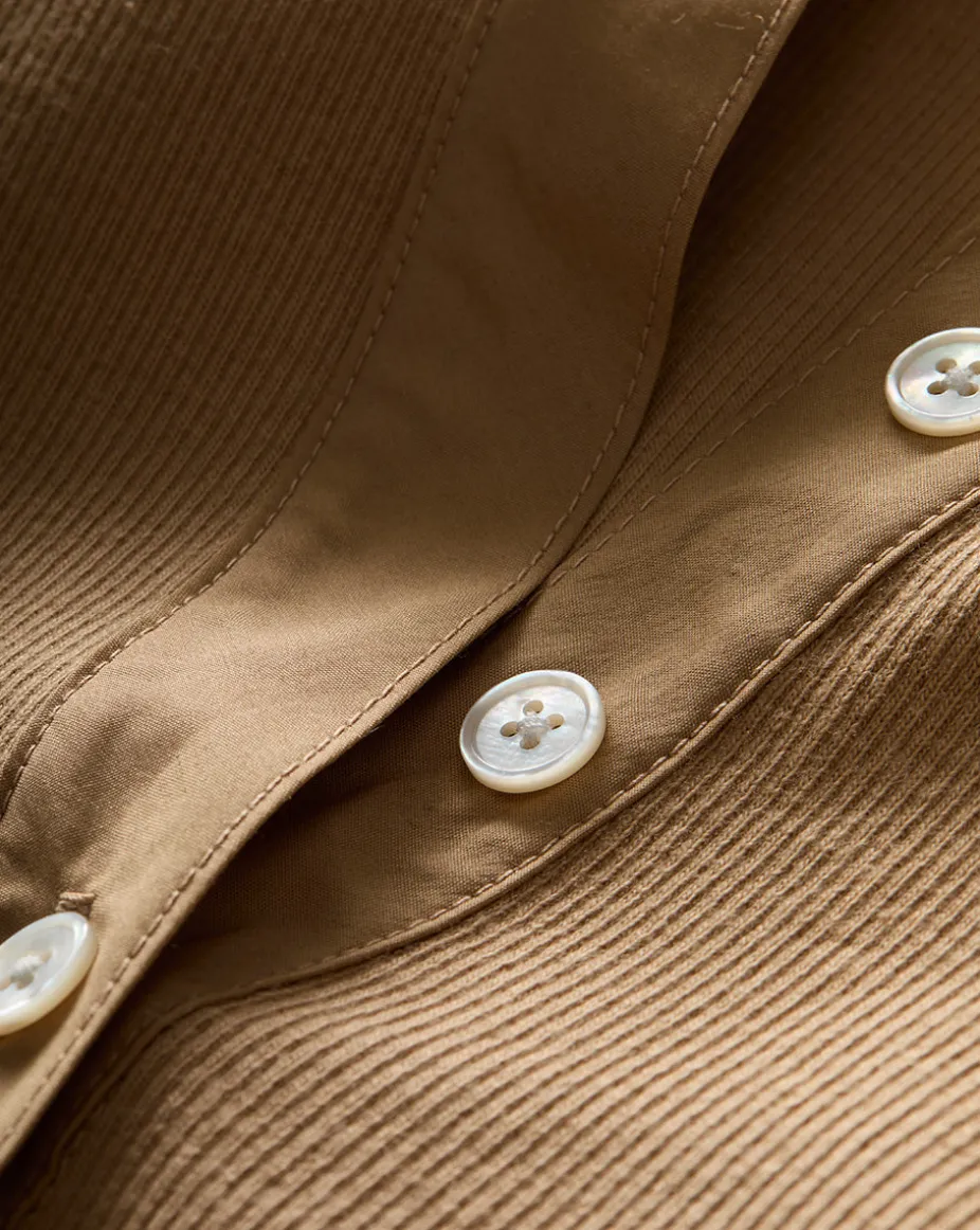 Coralee Puff-Sleeve Tee in Khaki