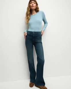 Crosbie Patch-Pocket Slim Wide-Leg Jeans in Northern Lights