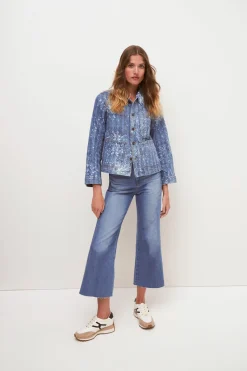 Dahl Acid-Washed Denim Jacket in Sapphire Sun