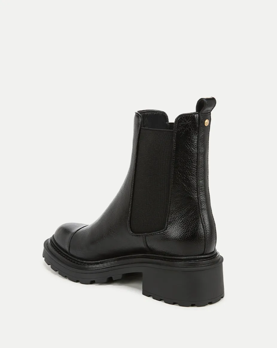 Delilah Leather Bootie in Black