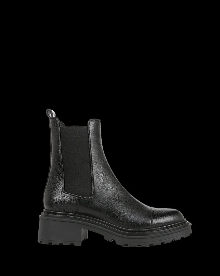 Delilah Leather Bootie in Black