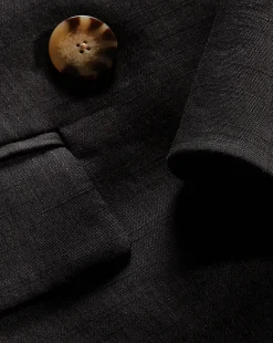 Didion Stretch-Linen Jacket in Black