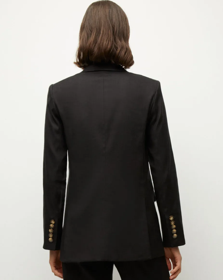 Didion Stretch-Linen Jacket in Black